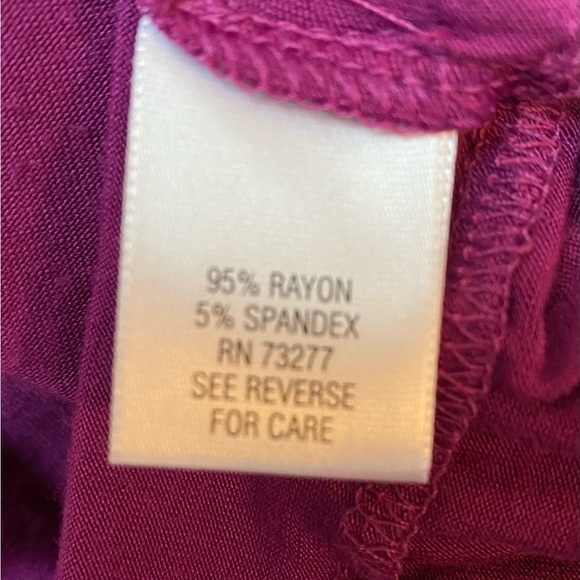 Elle Magenta Sleeveless Ruffled soft Jersey mid length Size Large Comfy Dress! - Picture 5 of 5